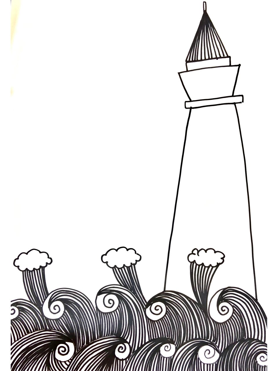 线描——灯塔(6～8岁)