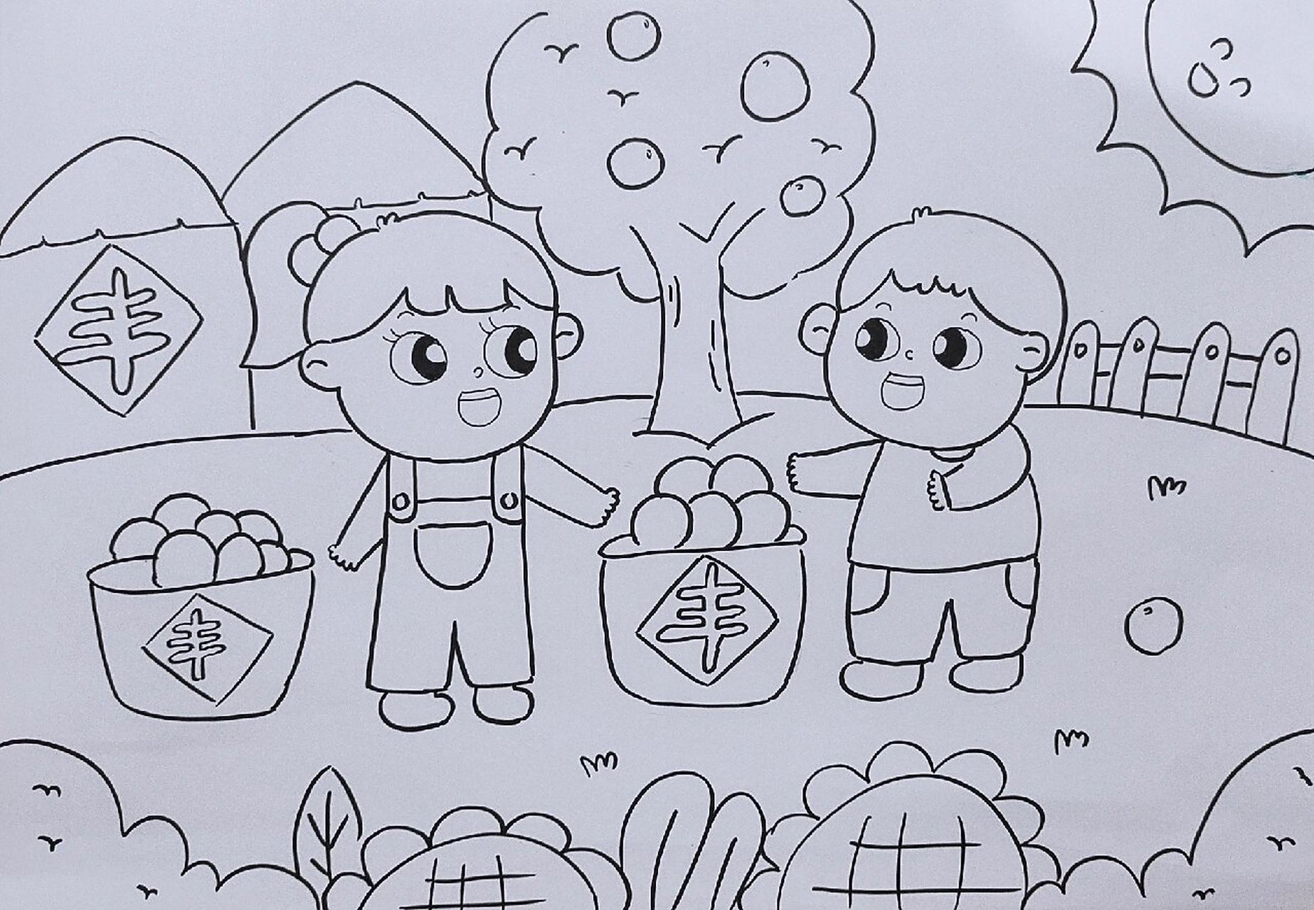 考编主题画|丰收的季节 丰收的季节|我爱劳动|秋天景色|主题画