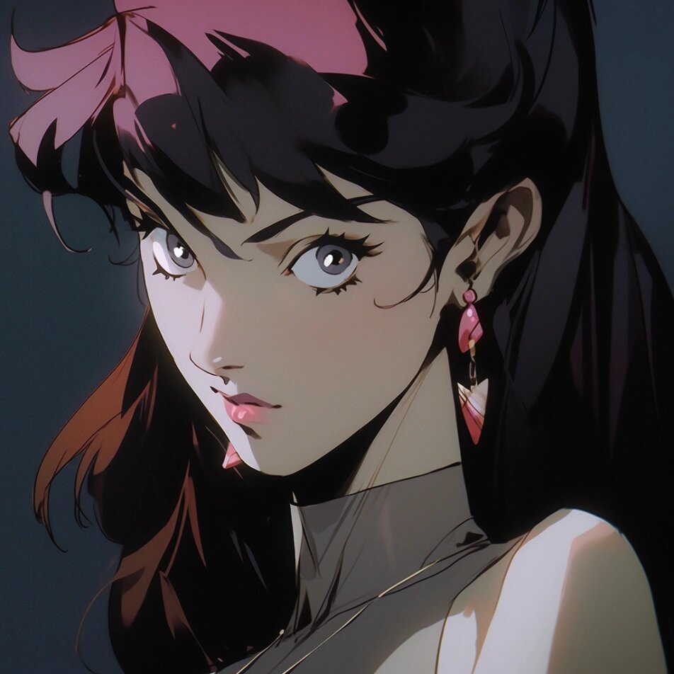 80年代风格动漫女头像 #ai