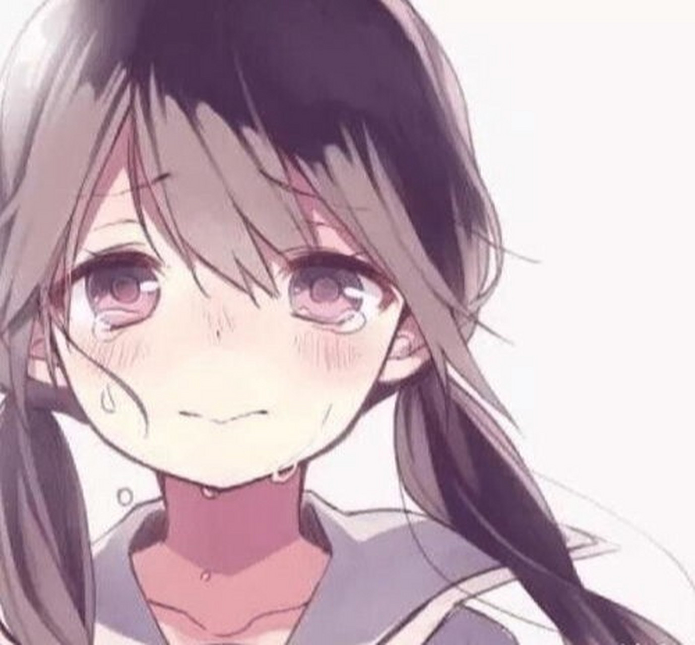 哭泣动漫头像 一个人喜欢偷偷的在漆黑的夜里哭泣,在雨天哭泣,在无人