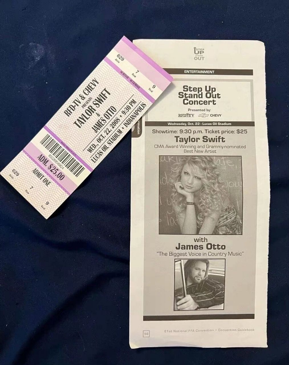 霉霉的演唱会票 网友晒出08年自己去看taylor swift演唱会的票根,当时