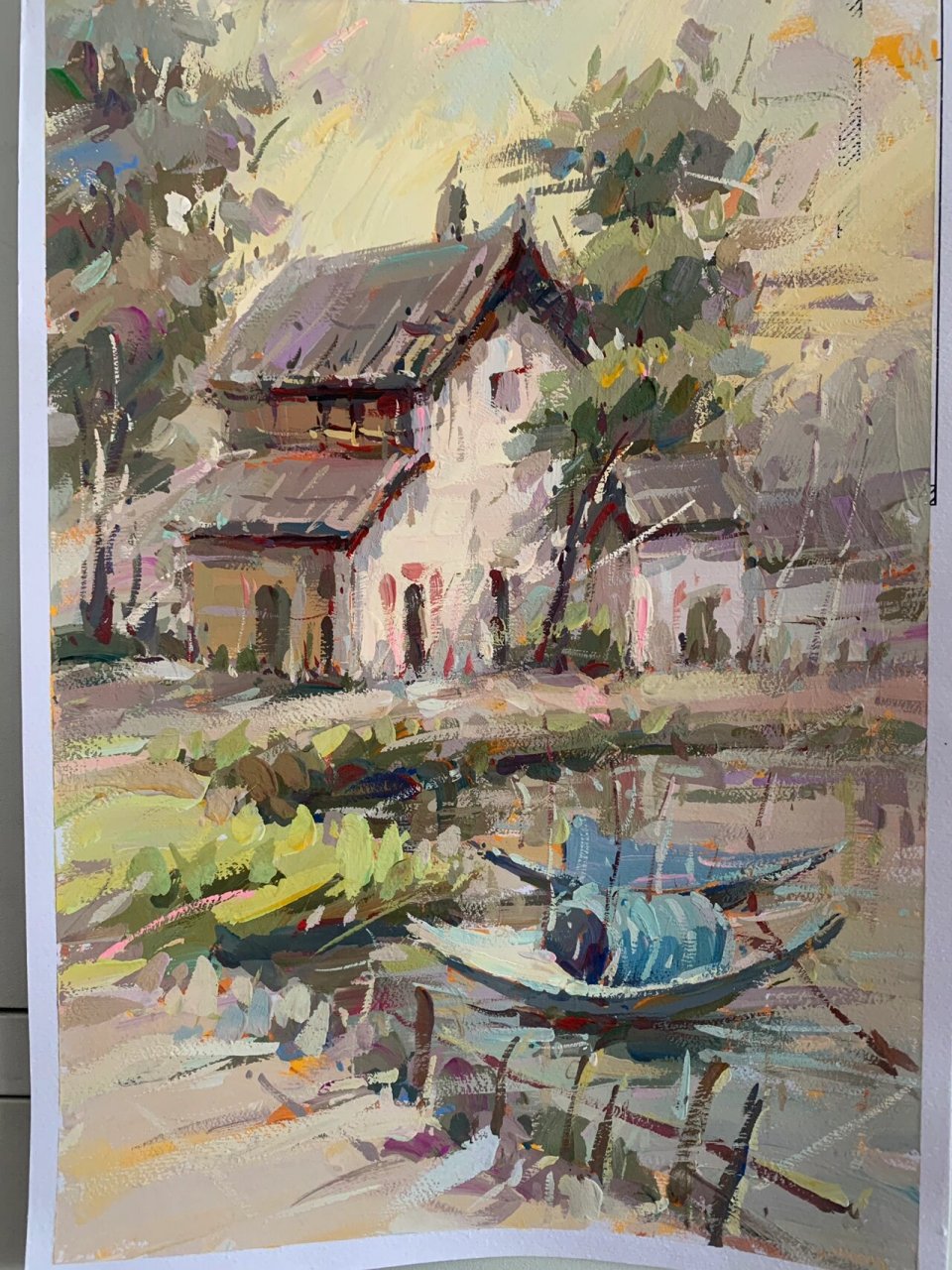 色彩风景 宏村 你们都去那个地方写生-宏村