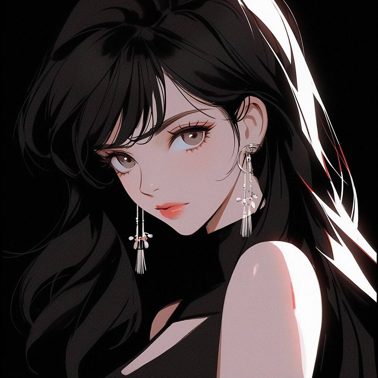 御姐气场美貌的黑色系|女生必备头像