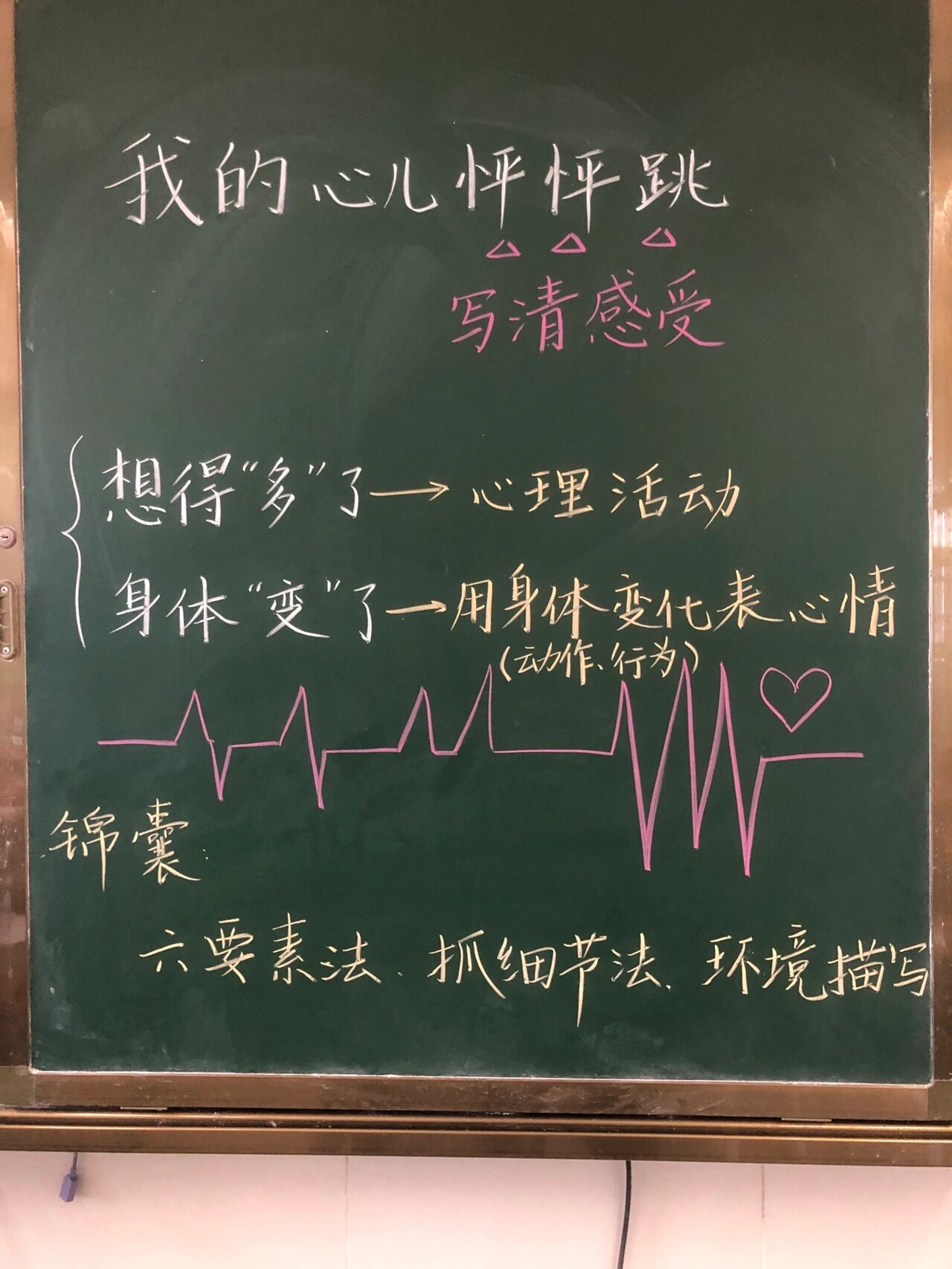 小学语文四上第八单元习作《我的心儿怦怦跳》