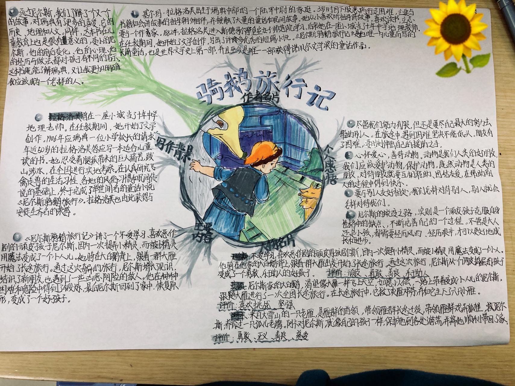 《尼尔斯骑鹅旅行记》思维导图 作为六年级,我的寒假作业之一——思维