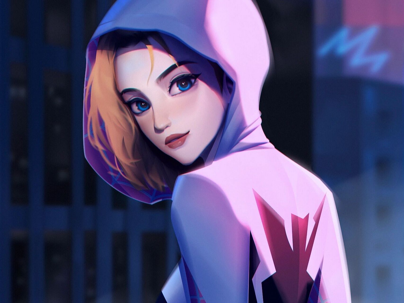 画一张女蜘蛛格温丨板绘插画      【可作头像】 【可教学】