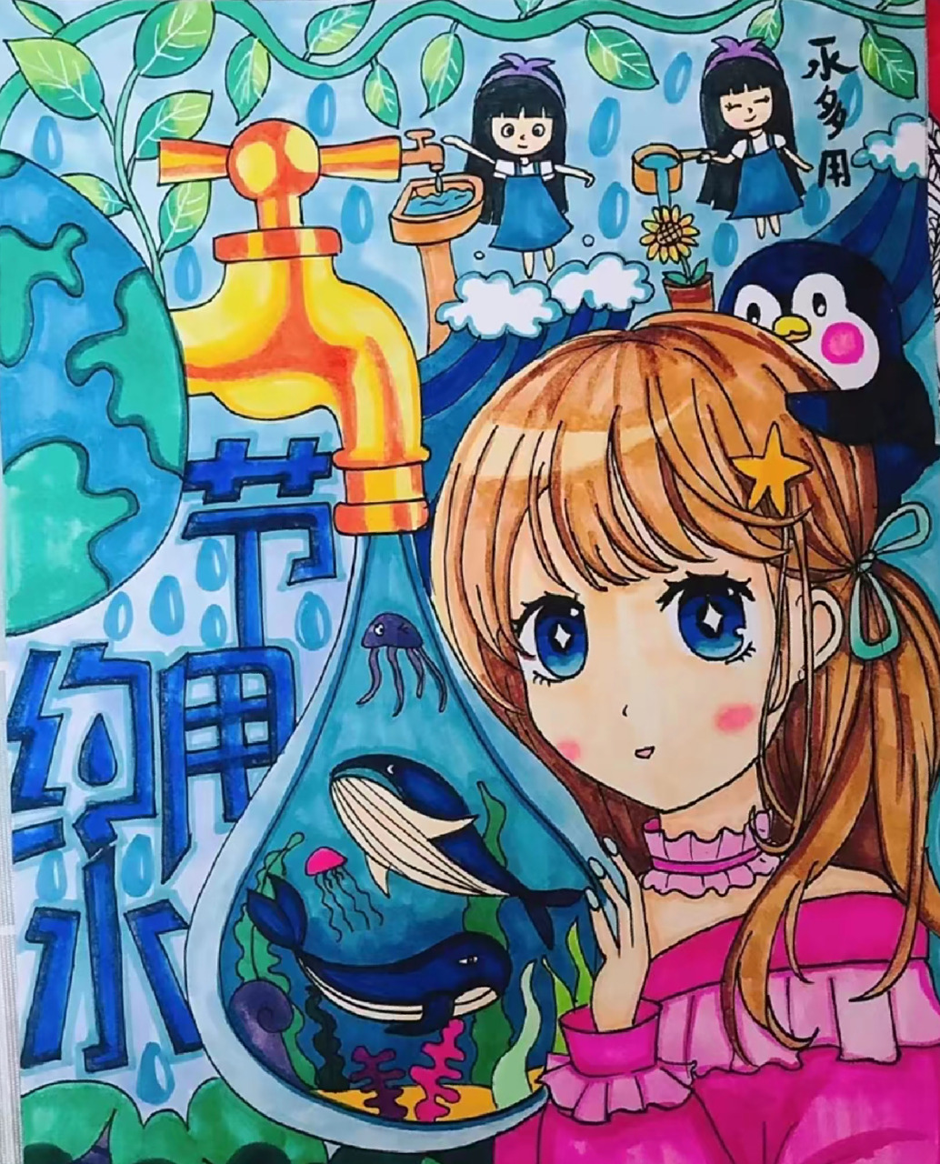 节约用水绘画素材 节约用水绘画分享.素材来源于网络 侵删 节约用水