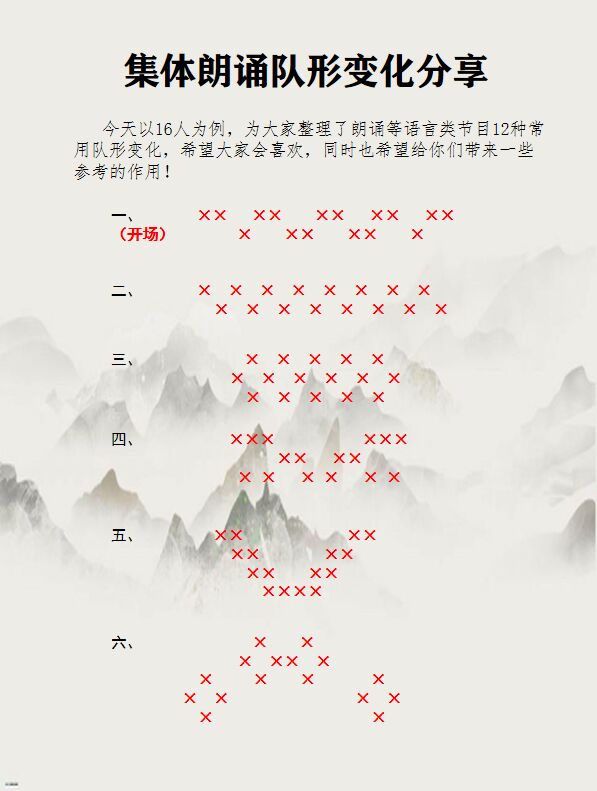 15人朗诵队形简易图图片