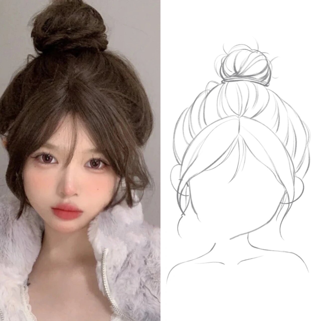 插画教程|女生头发如何画|发型画法 画了不同的发型 快来拿起画笔试试