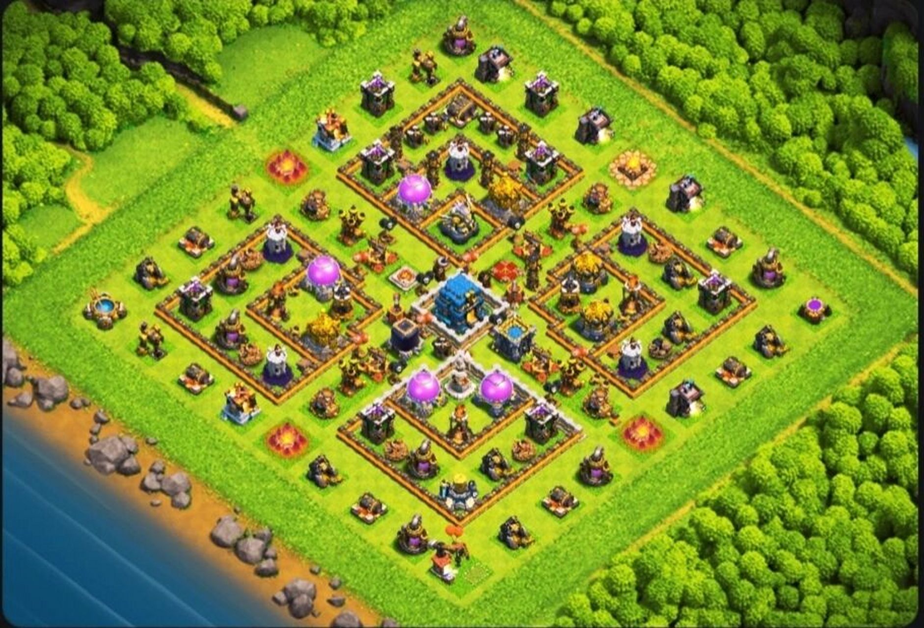 部落冲突12本防三星护资源阵型附链接 分享一个12本阵型,附带链接