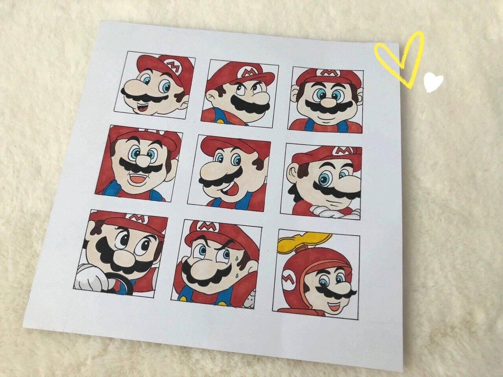 超级玛丽马里奥手绘九宫格 |格子画| 拼豆马里奥96