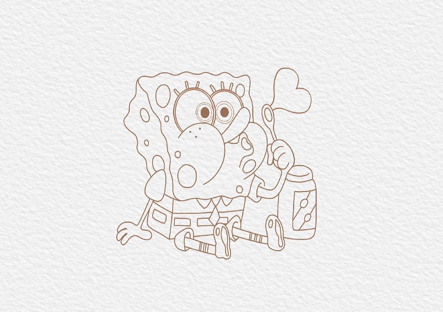 简笔画① | 海绵宝宝吹泡泡·上(内附过程) "你想让我教你点技巧吗