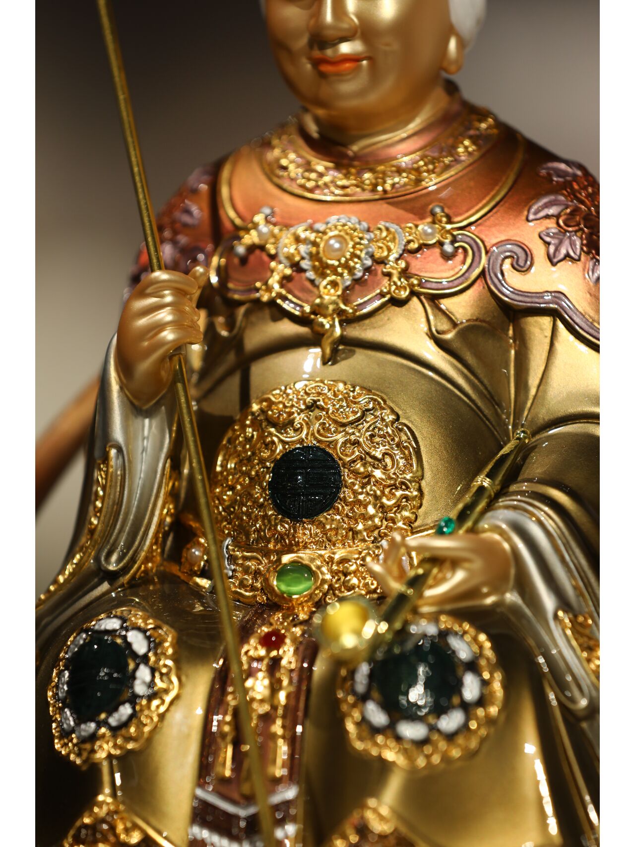 黑老太太保家仙铁刹山黑妈妈神像铜质工艺品 材质:a级黄铜 工艺:锦雕