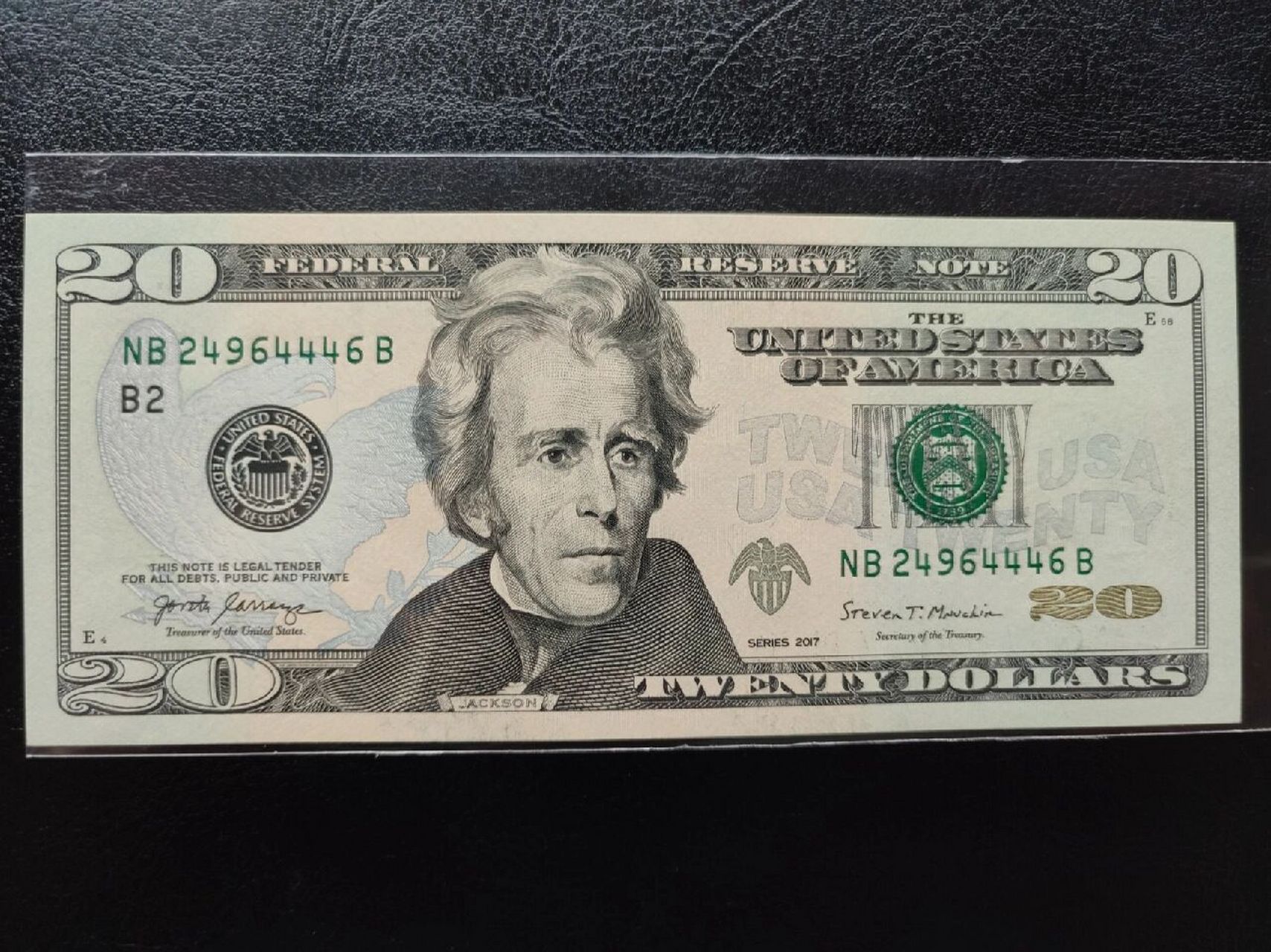 美国纸币 20美元 20美元钞票(1995,1996,2004)正面是第7届美国总统