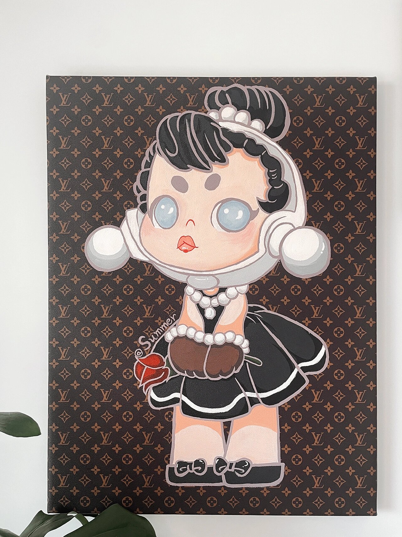 泡泡玛特skullpanda丙烯画 带步骤