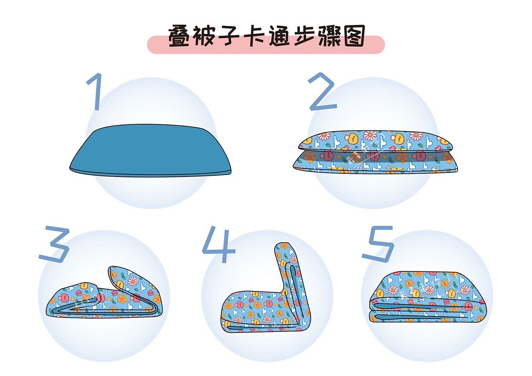 幼儿园——叠被子步骤图 93打印素材 91小兔老师 幼儿园