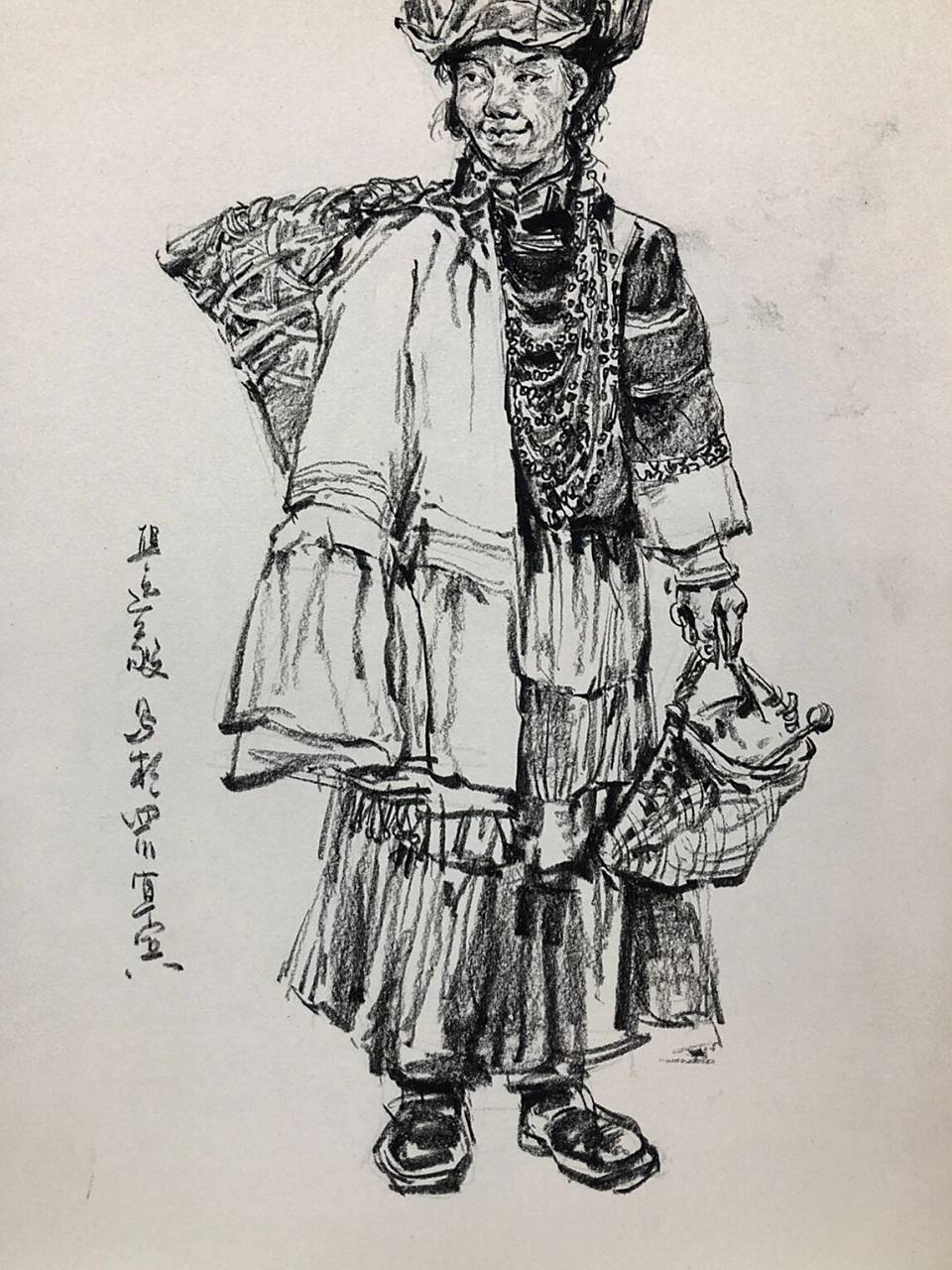 9张人物速写 将李玉旺老师的水墨作品用碳笔翻译出来,有点好玩.