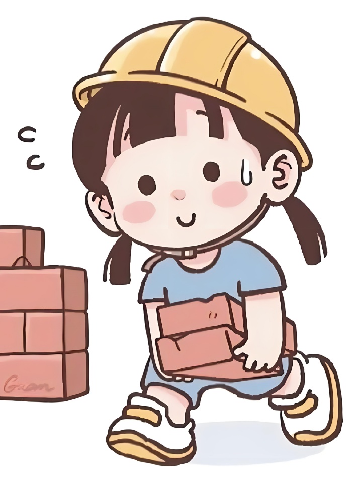 女人努力搬砖图片可爱