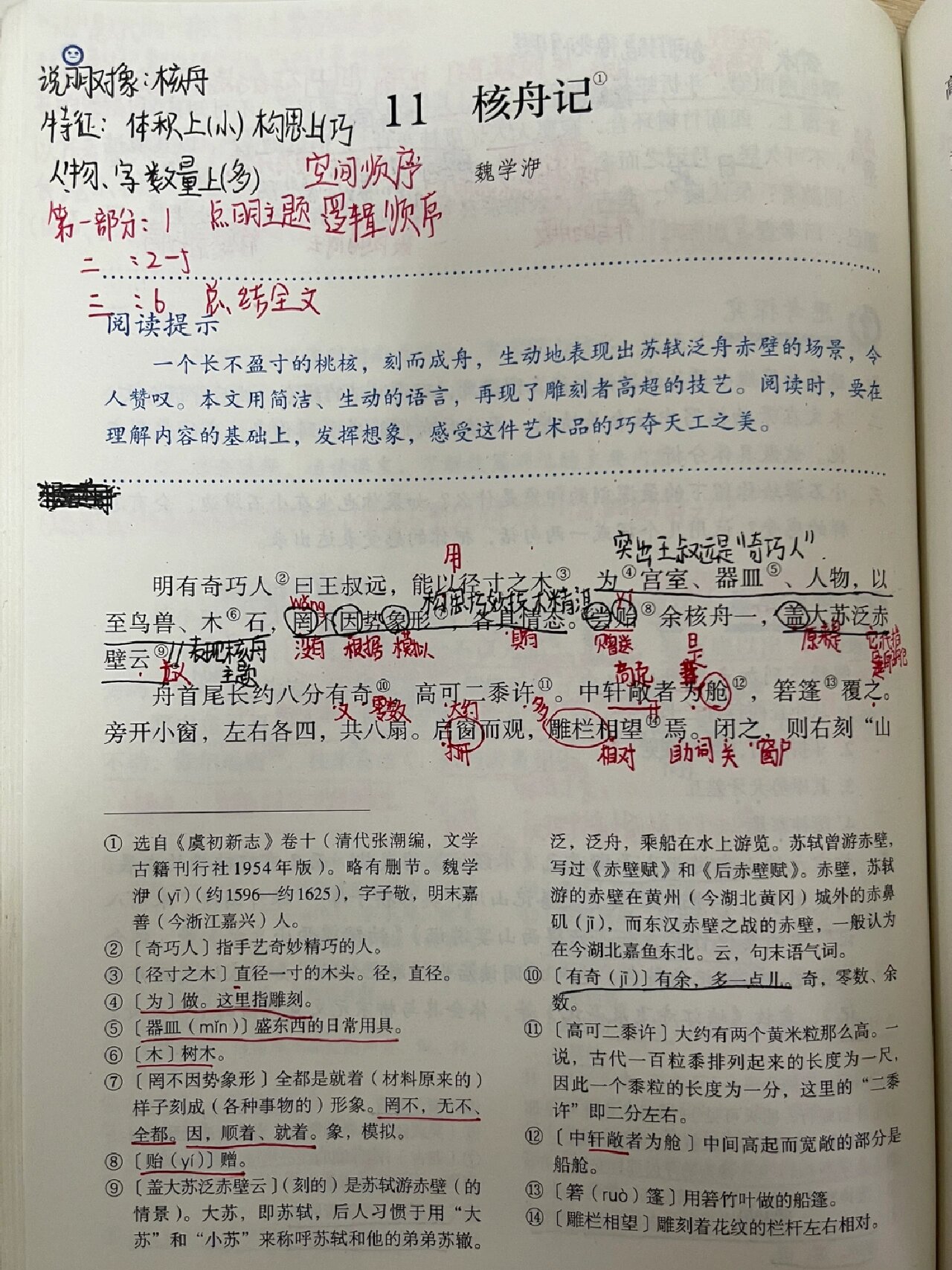 课堂笔记–八下丨《核舟记》
