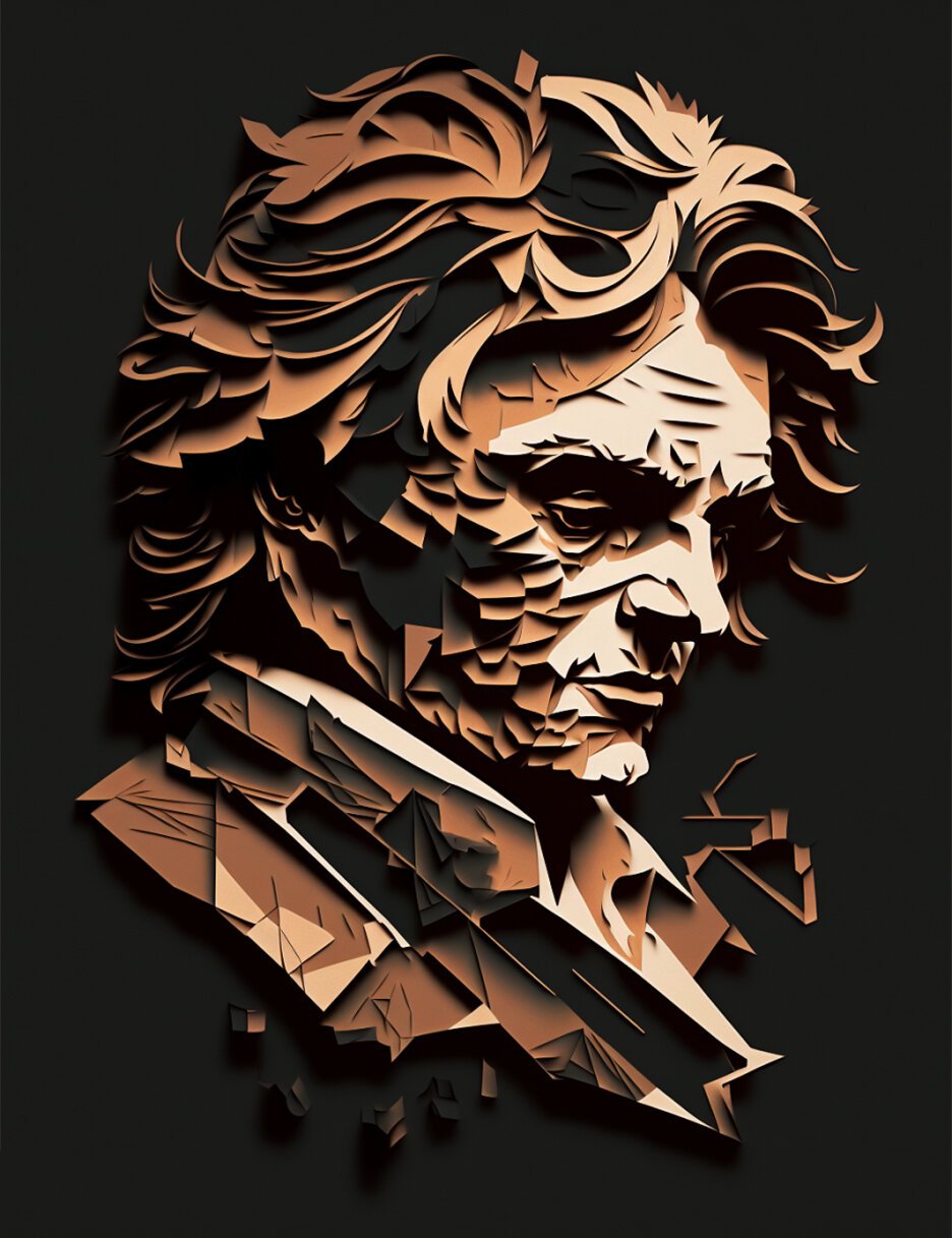 世界名人堂61纸雕艺术 世界人物肖像纸雕:梵高,爱因斯坦,贝多芬