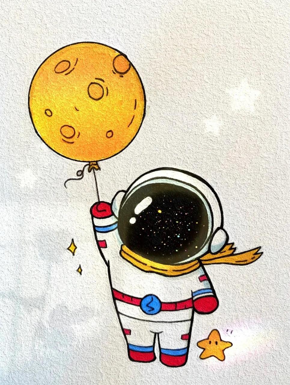 宇航员Q版简笔画 可爱图片