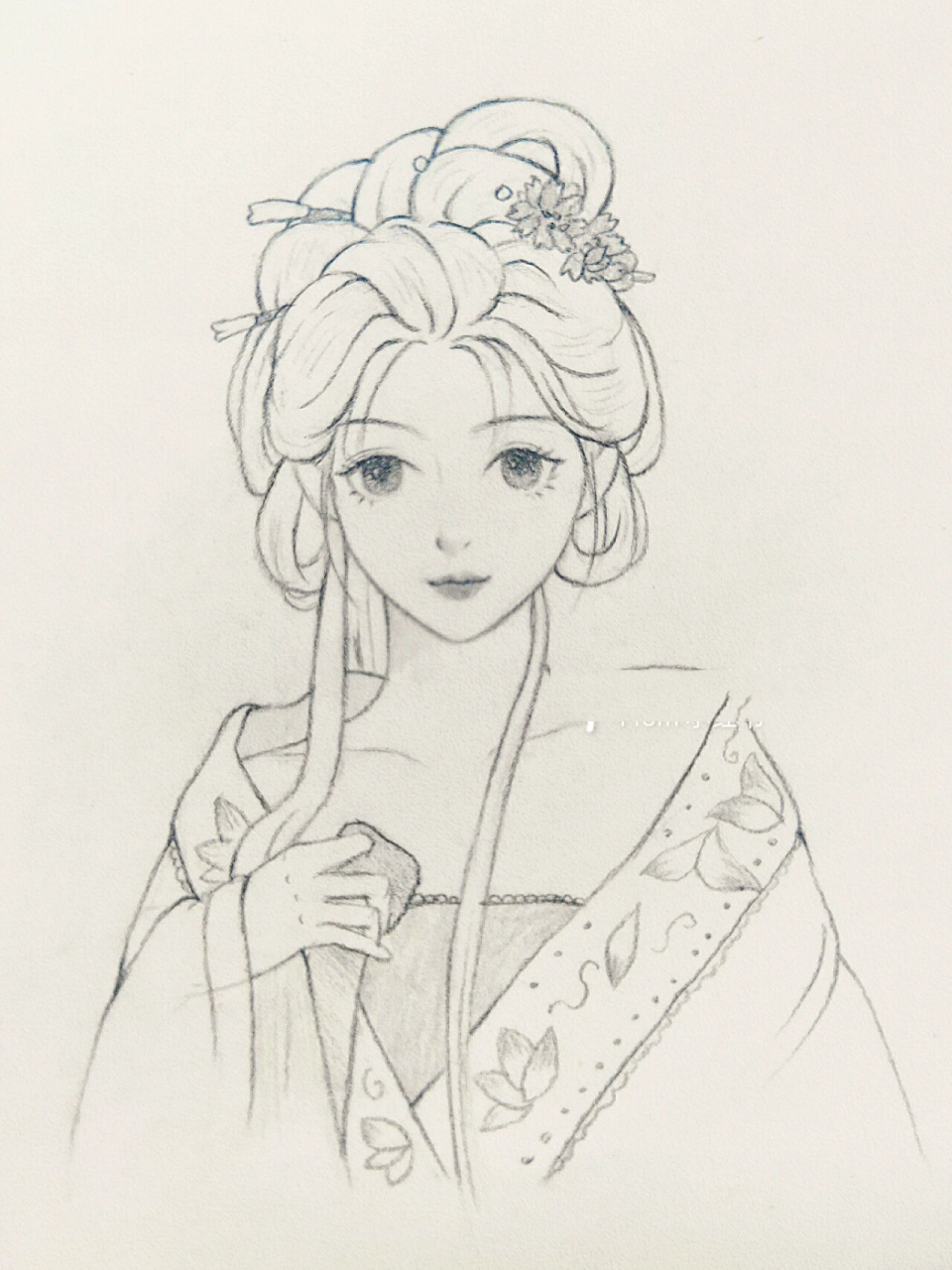 古风女子手绘素描图片