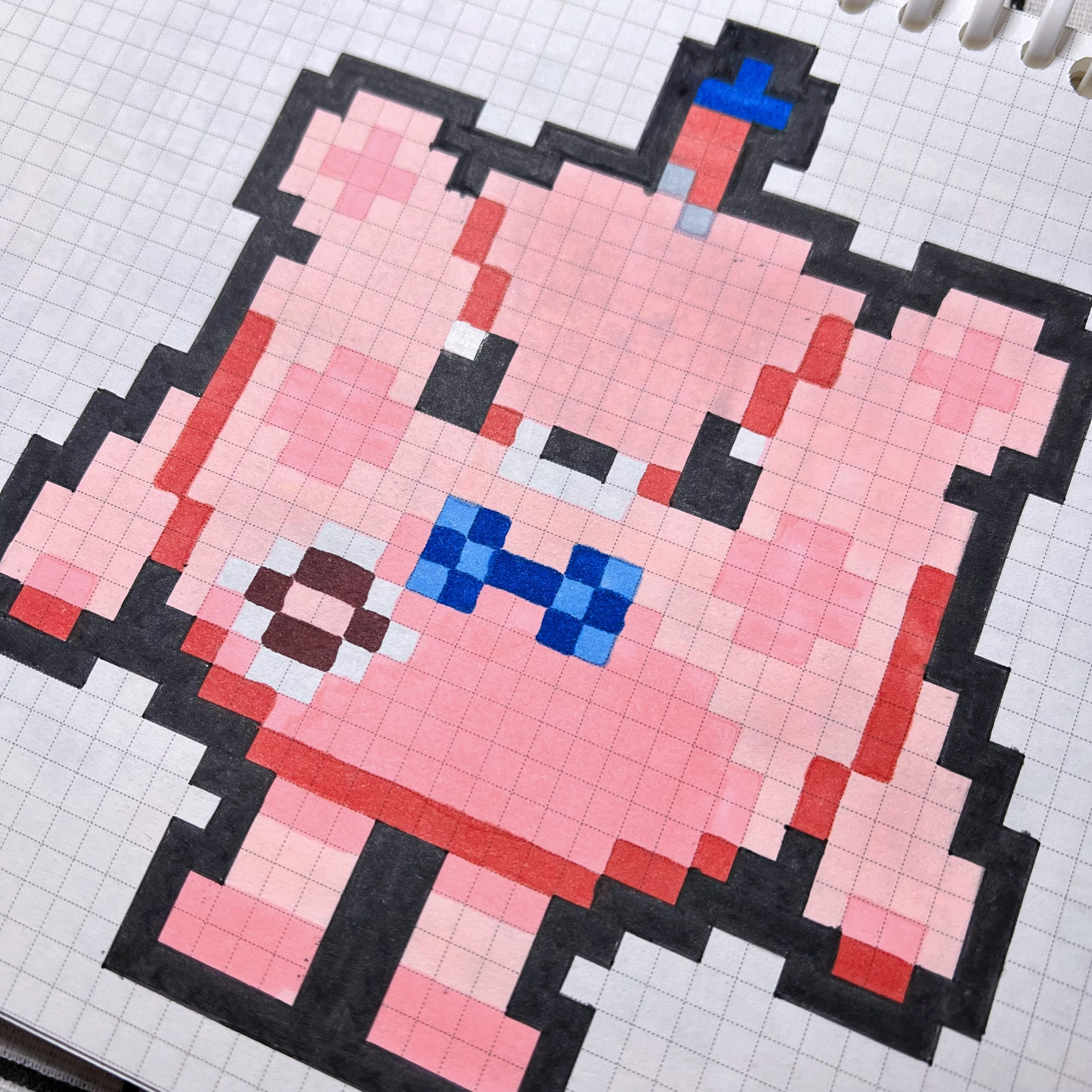 像素画|蛋仔派对-粉皮仔仔熊 【像素画】"情人节限定"粉色仔仔熊