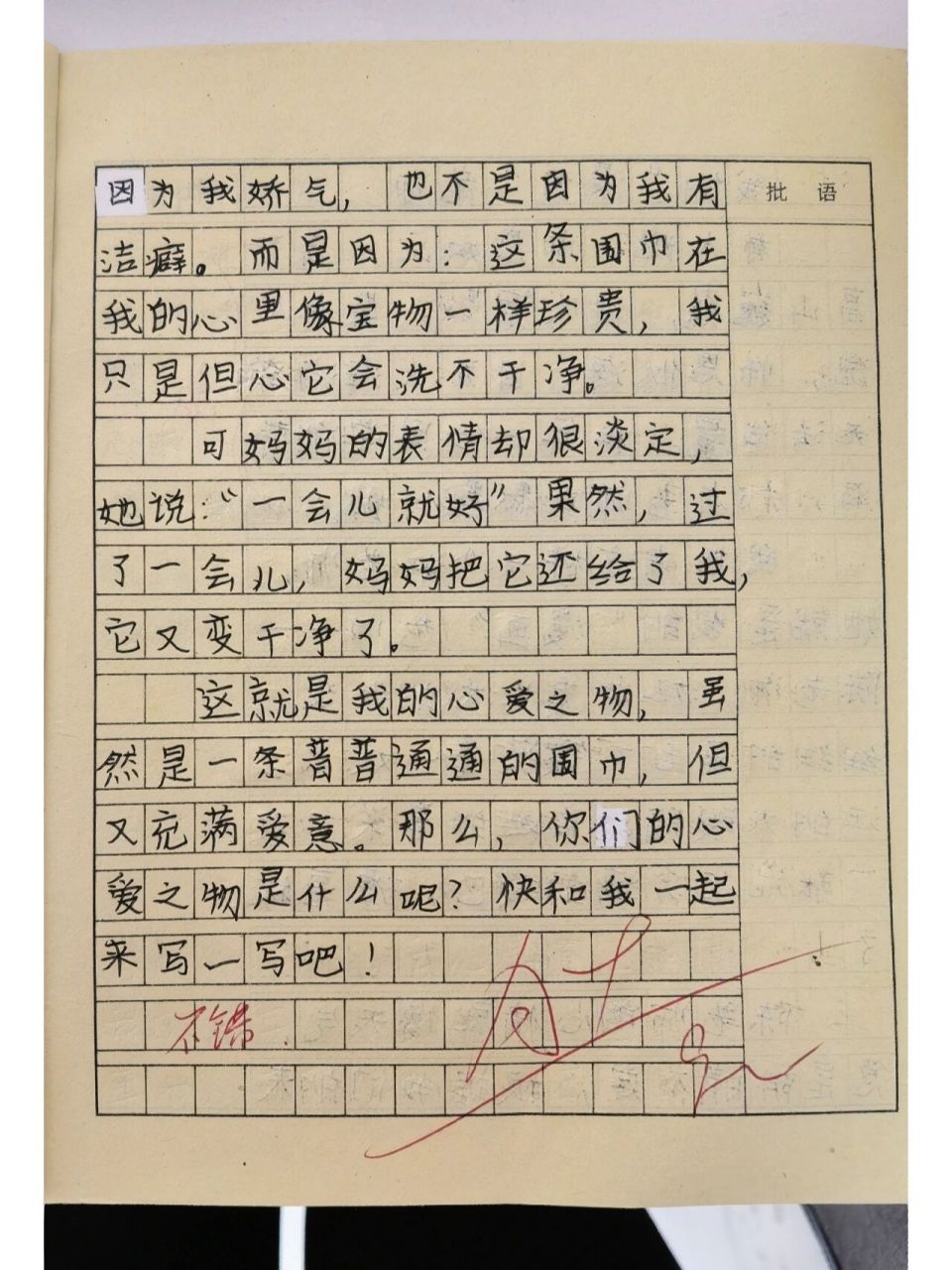 我的心爱之物作文 5年级的作文,感谢老师的细心点评