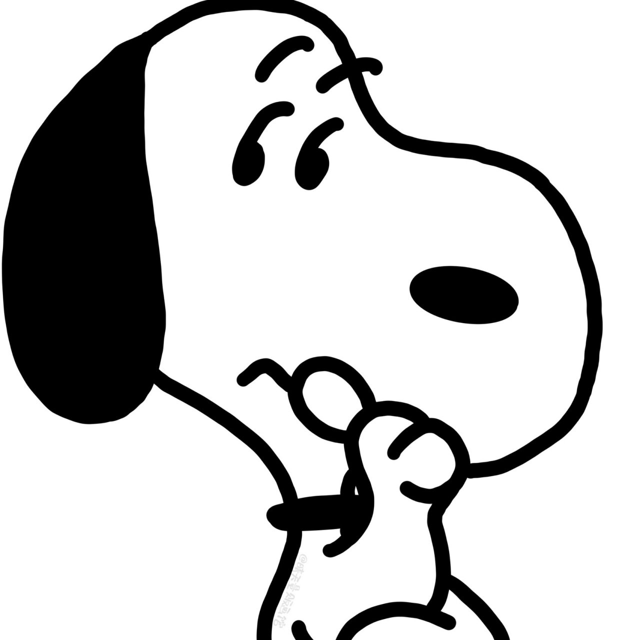 手绘头像| 黑白的简笔画史努比也很可爱哦 60156015转载请