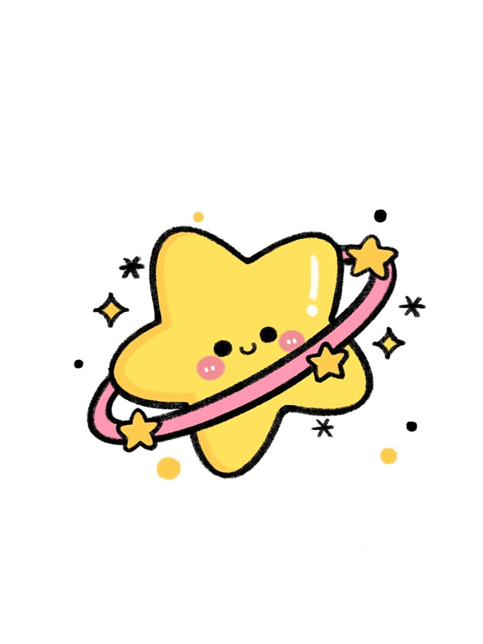 手残党学简笔画附教程7315可爱小星星 有跟我一样很喜欢小星星的