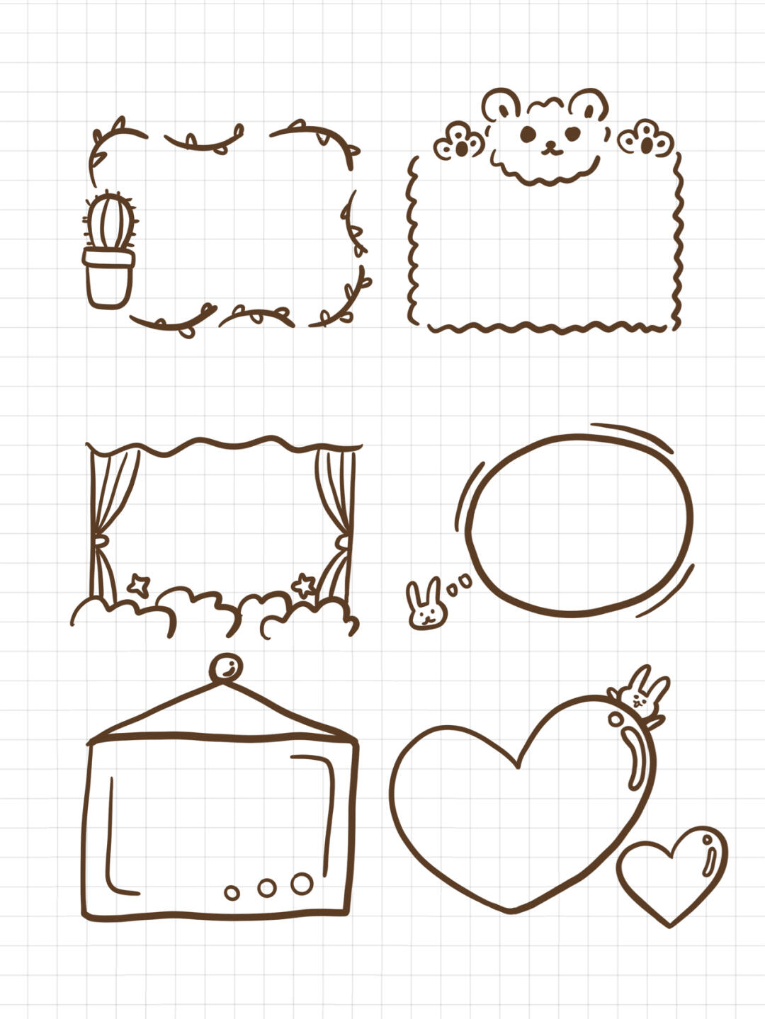 手账素材|可爱气泡边框手绘画法💕