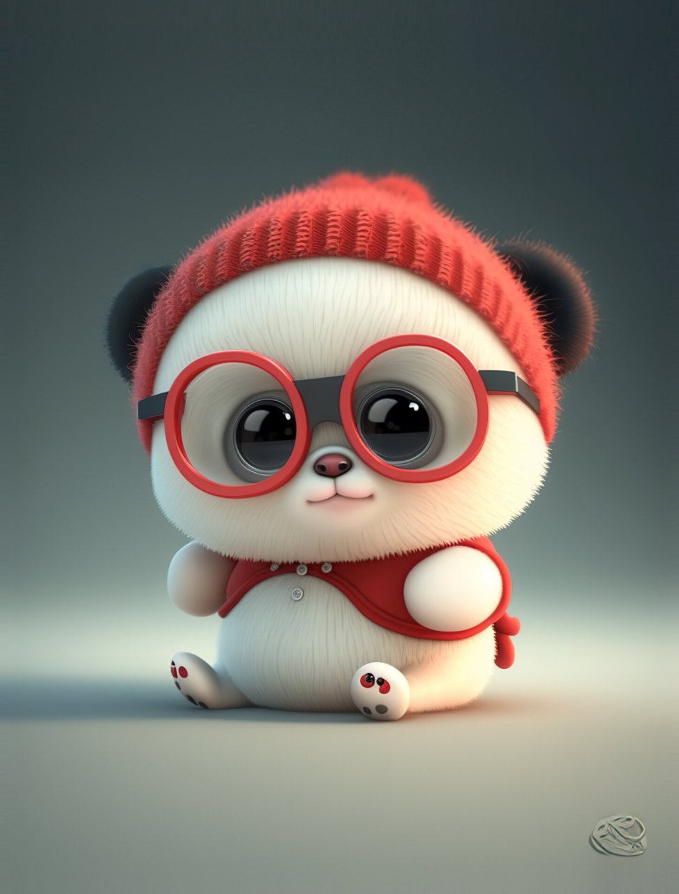 红色q版小熊猫来了 #ai# #al绘画# #可爱# #熊猫# #插画##壁纸##手办