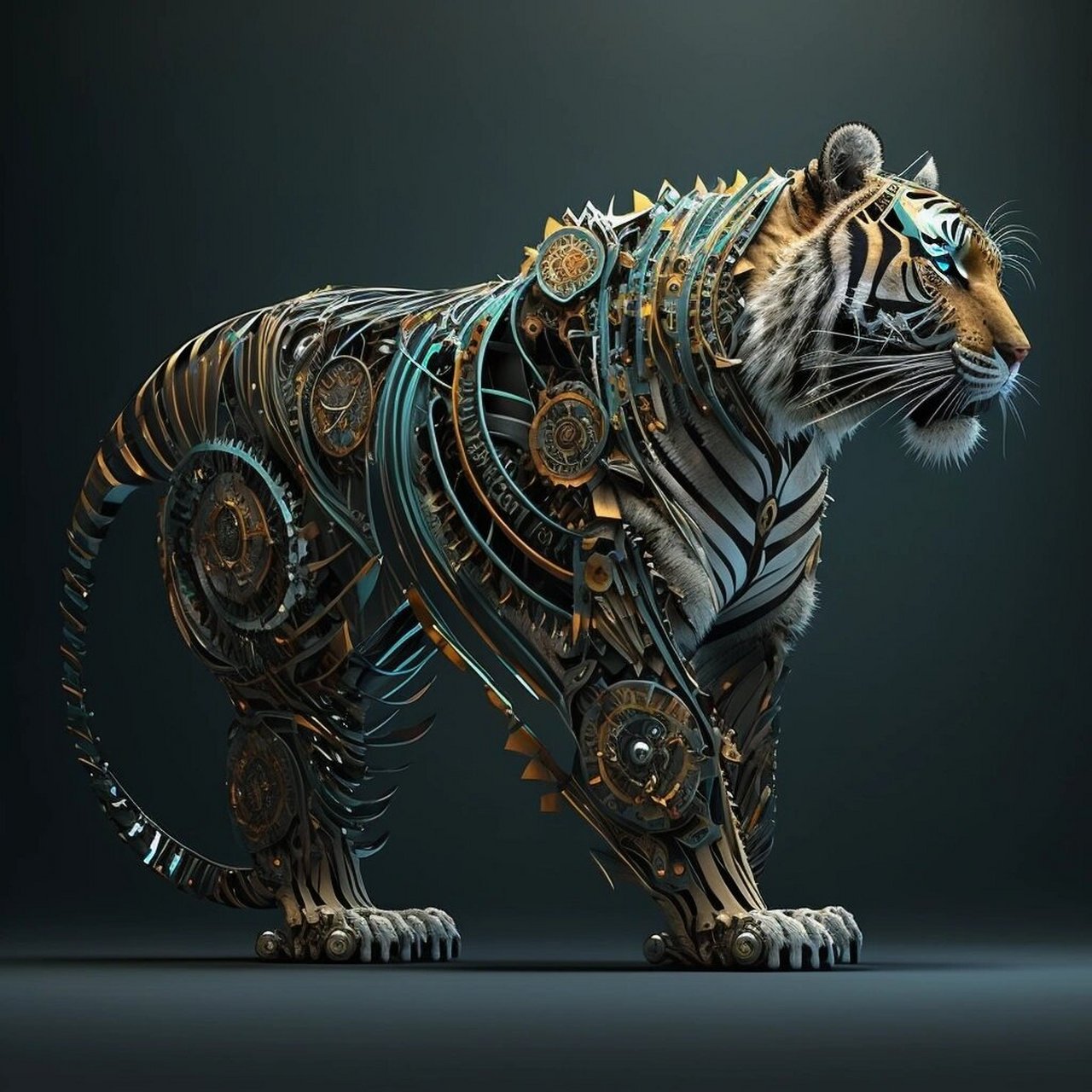 机械老虎,斑纹线条很漂亮