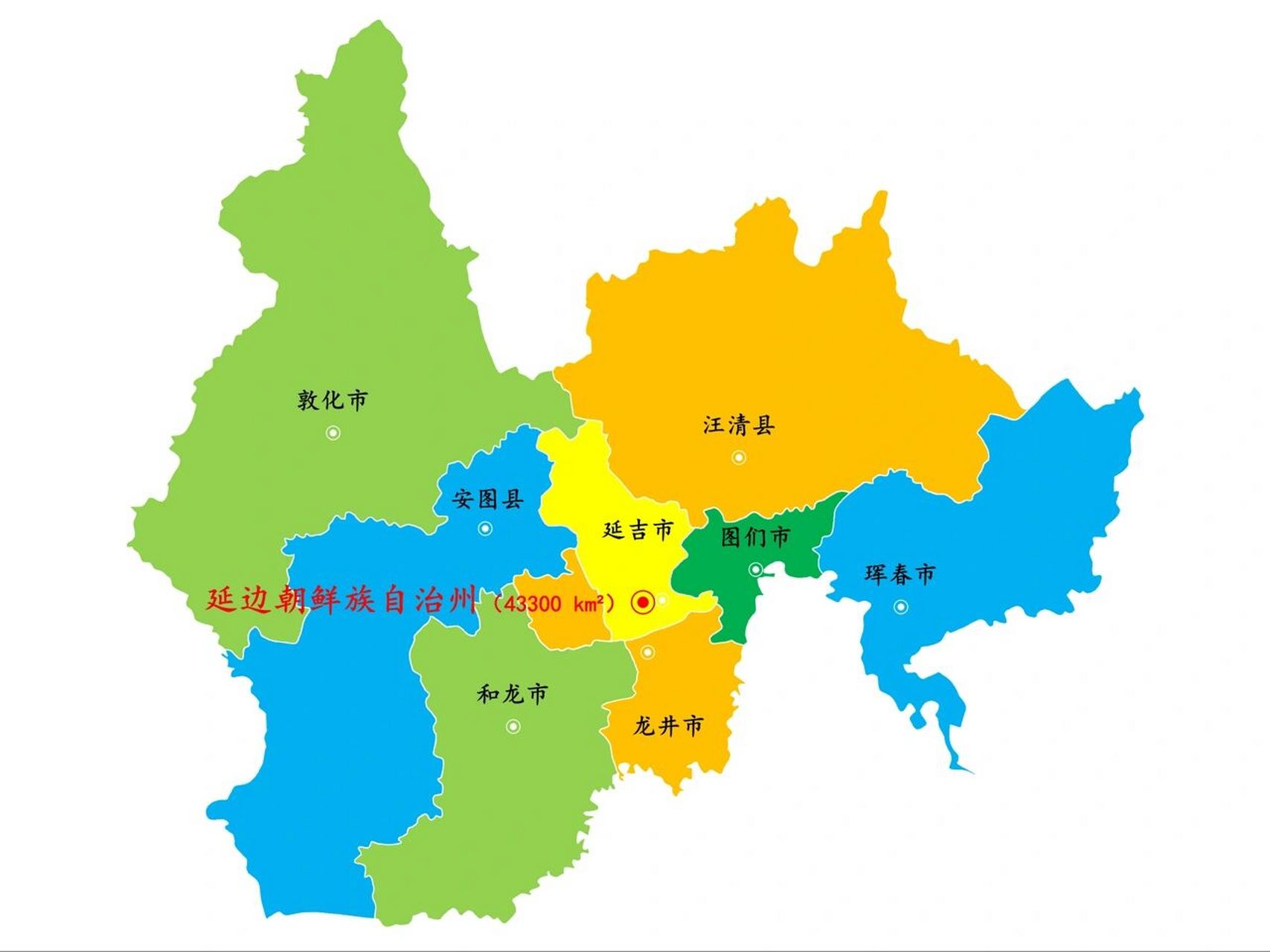 吉林·延边朝鲜族自治州景区景点65个1/2 下辖:6个县级市:延吉市,图们