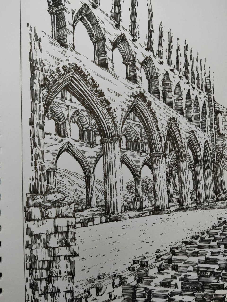 【钢笔画】古典建筑手绘 透视,古典,建筑,光影,坚持都要有.