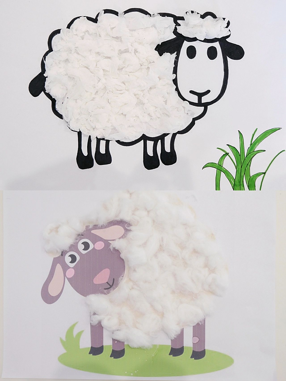 在家早教|撕纸&棉花 立体小绵羊|艺术启蒙 最近小家伙非常喜欢农场小