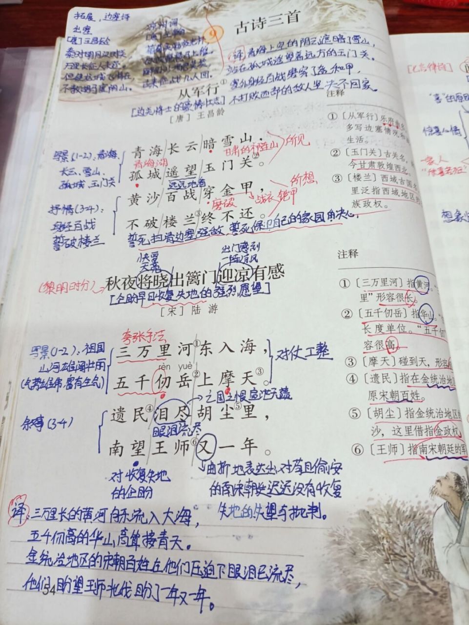 人教版语文五下第9课 古诗三首 #五年级下册语文# #小学语文# #语文