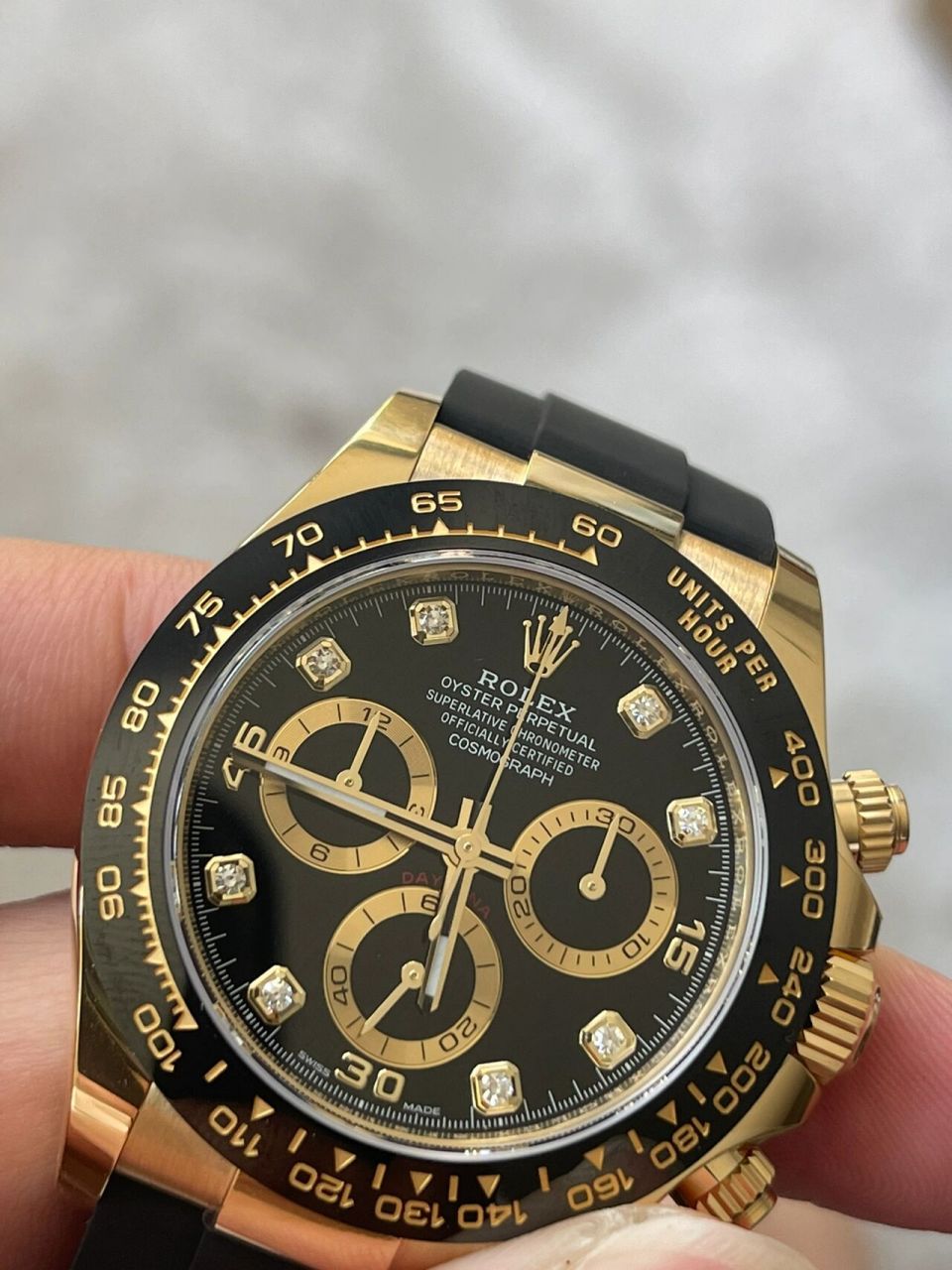 劳力士迪通拿116518-0078 胶带款带钻新款金眼 22年7月卡全新未使用