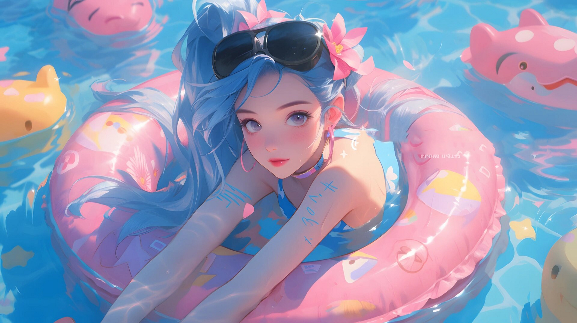 泳池派对金克丝|4k 16:9超高清电脑壁纸