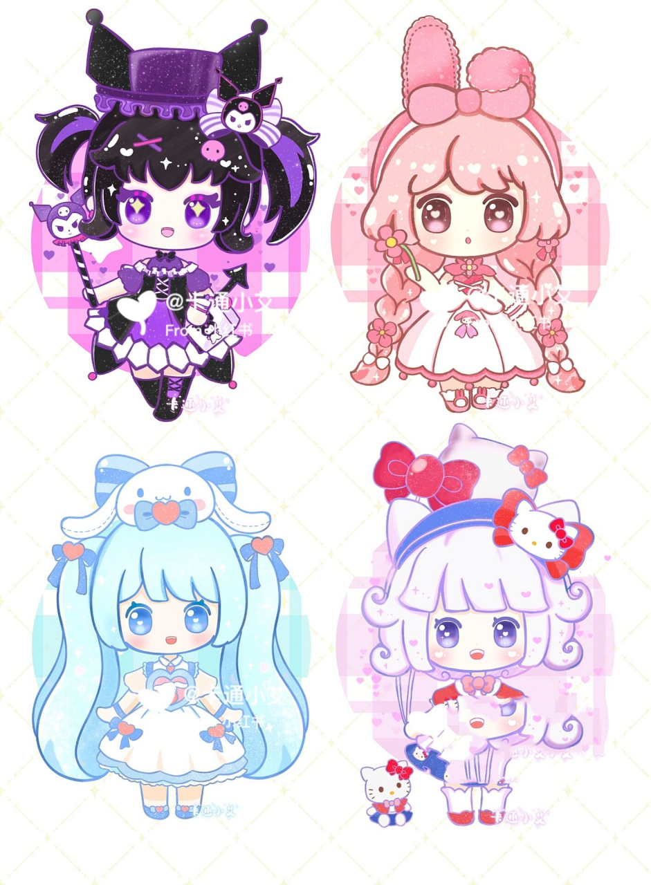 迷你新皮肤手绘简笔画 一些最近画的超可爱原创皮肤 简笔画 手绘线稿