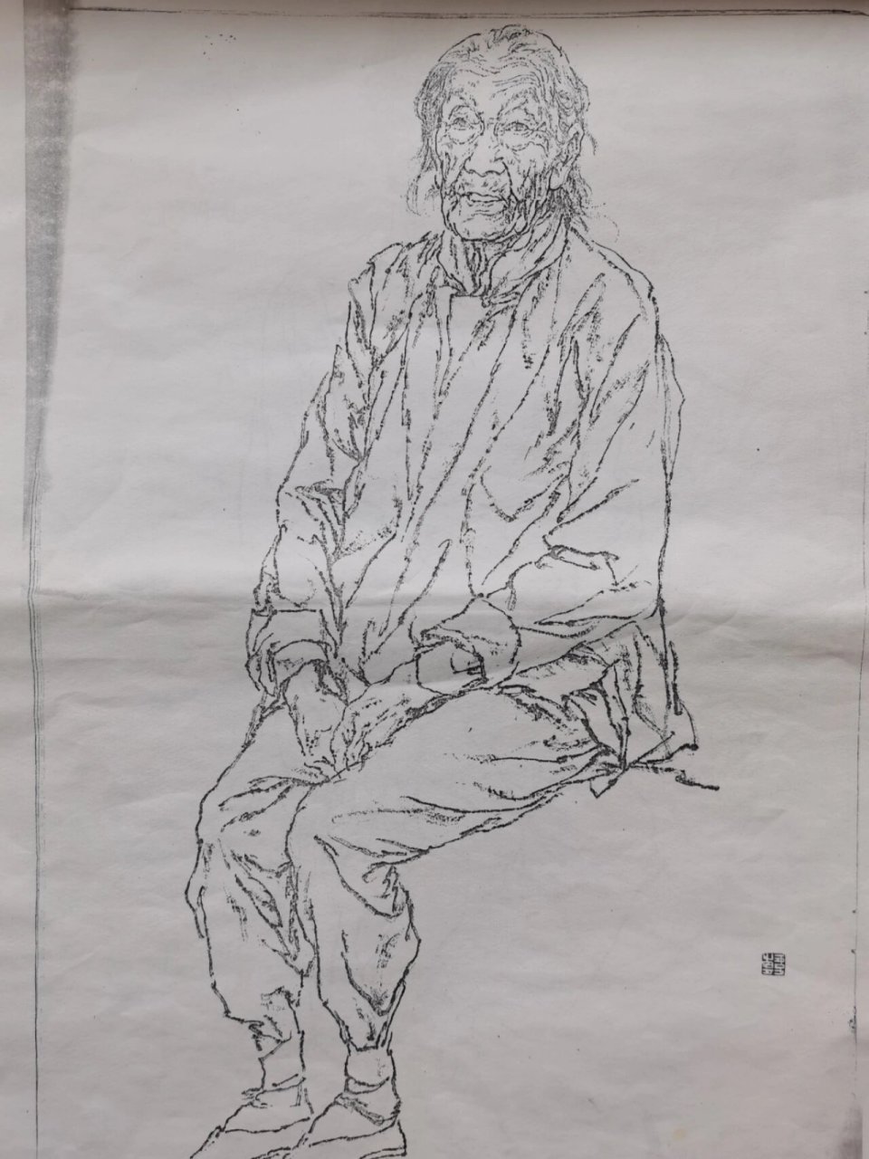 韩国臻中国画人物线描写生收藏