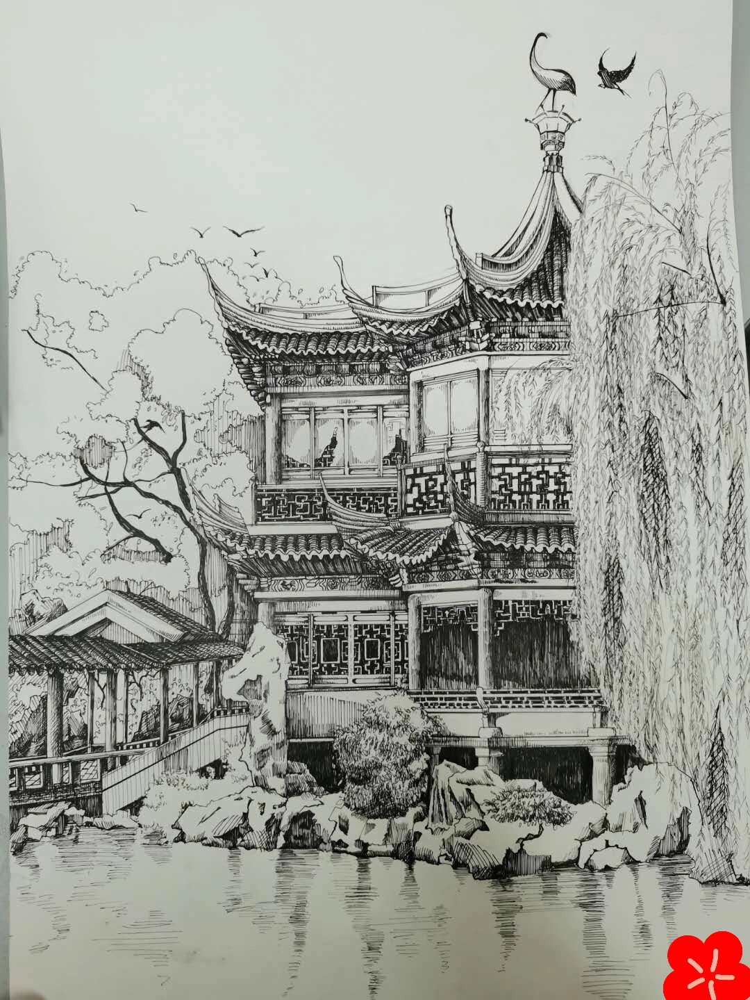 古建筑速写(附过程图 原图)
