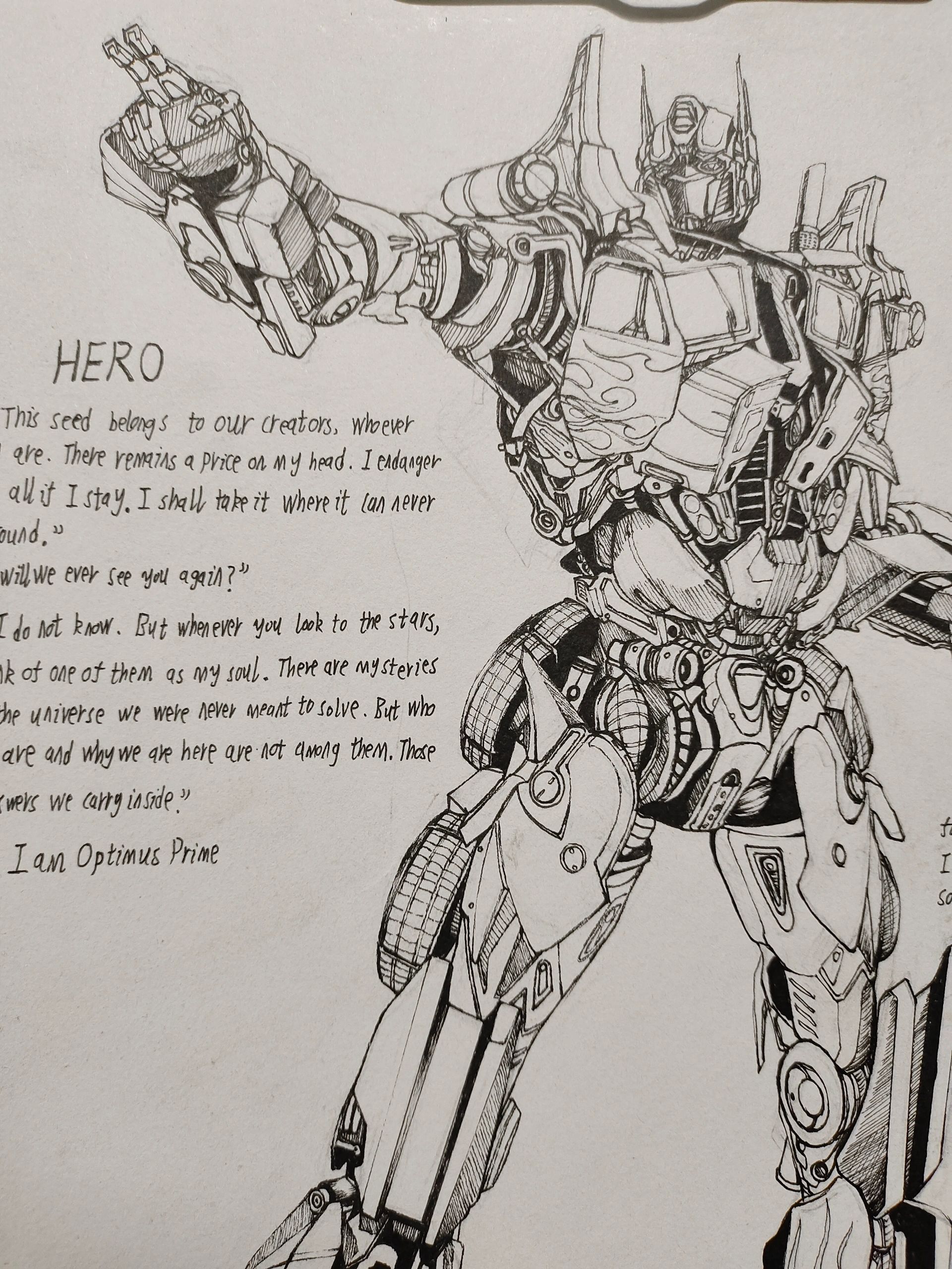 手绘 变形金刚电影版擎天柱