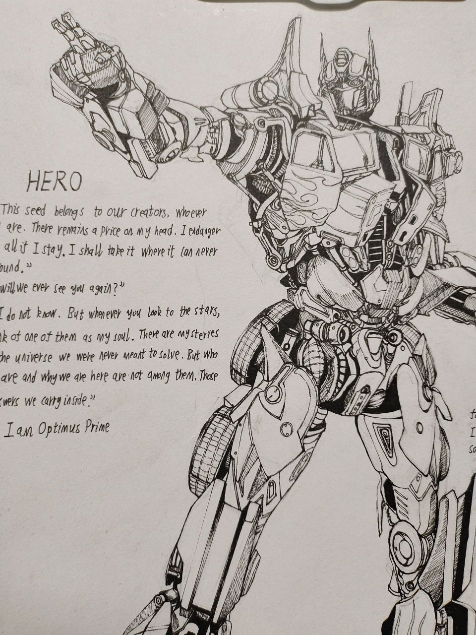 手绘 变形金刚电影版擎天柱 烂尾了小半年才想起来把这张画完,而且