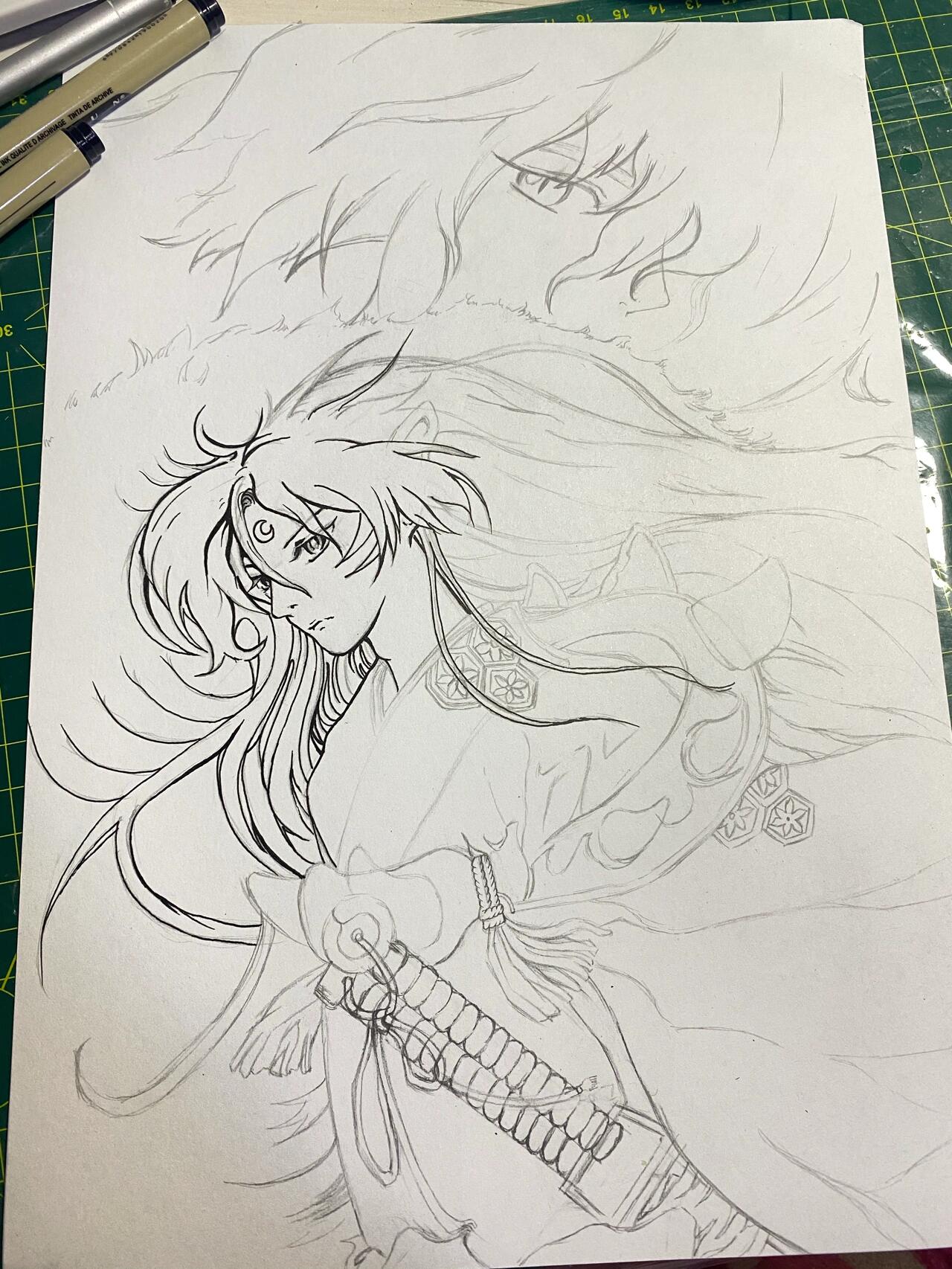 临摹手绘,男神杀生丸