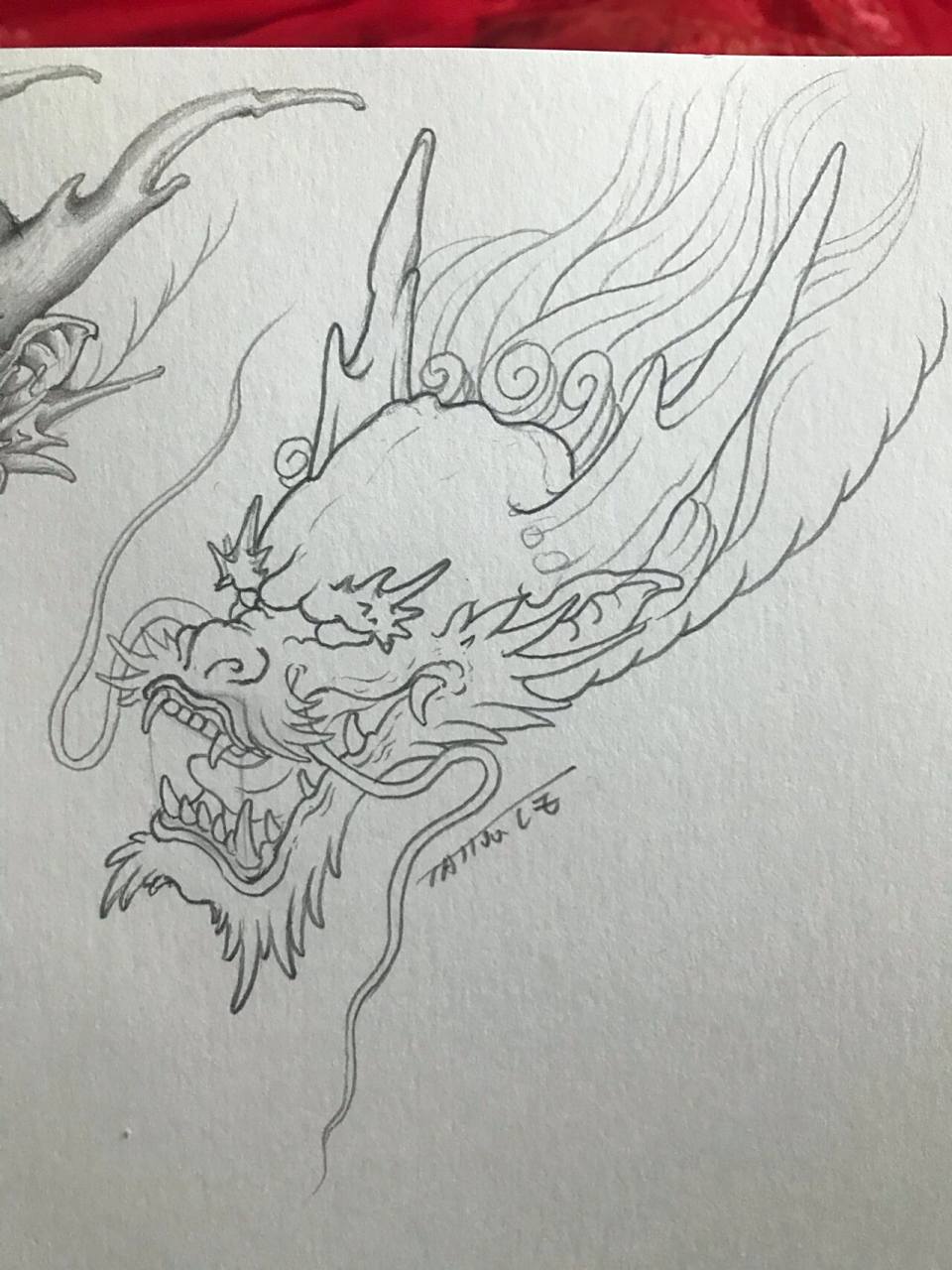 临摹龙头过程 年假回家交的第一个作业