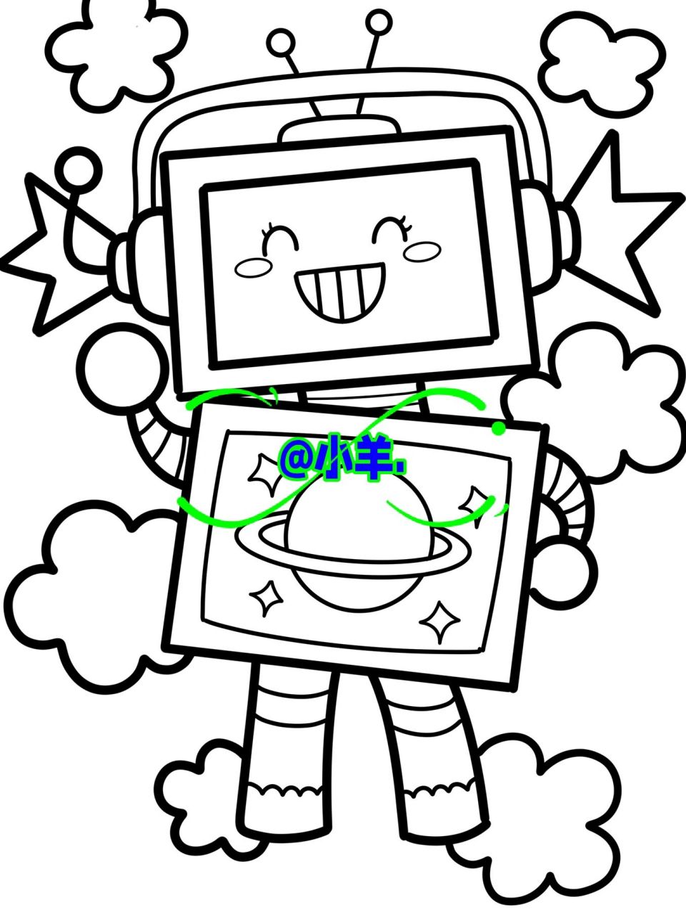 机器人0615儿童创意画 简笔画 简单 #创意美术儿童画# #儿童创意