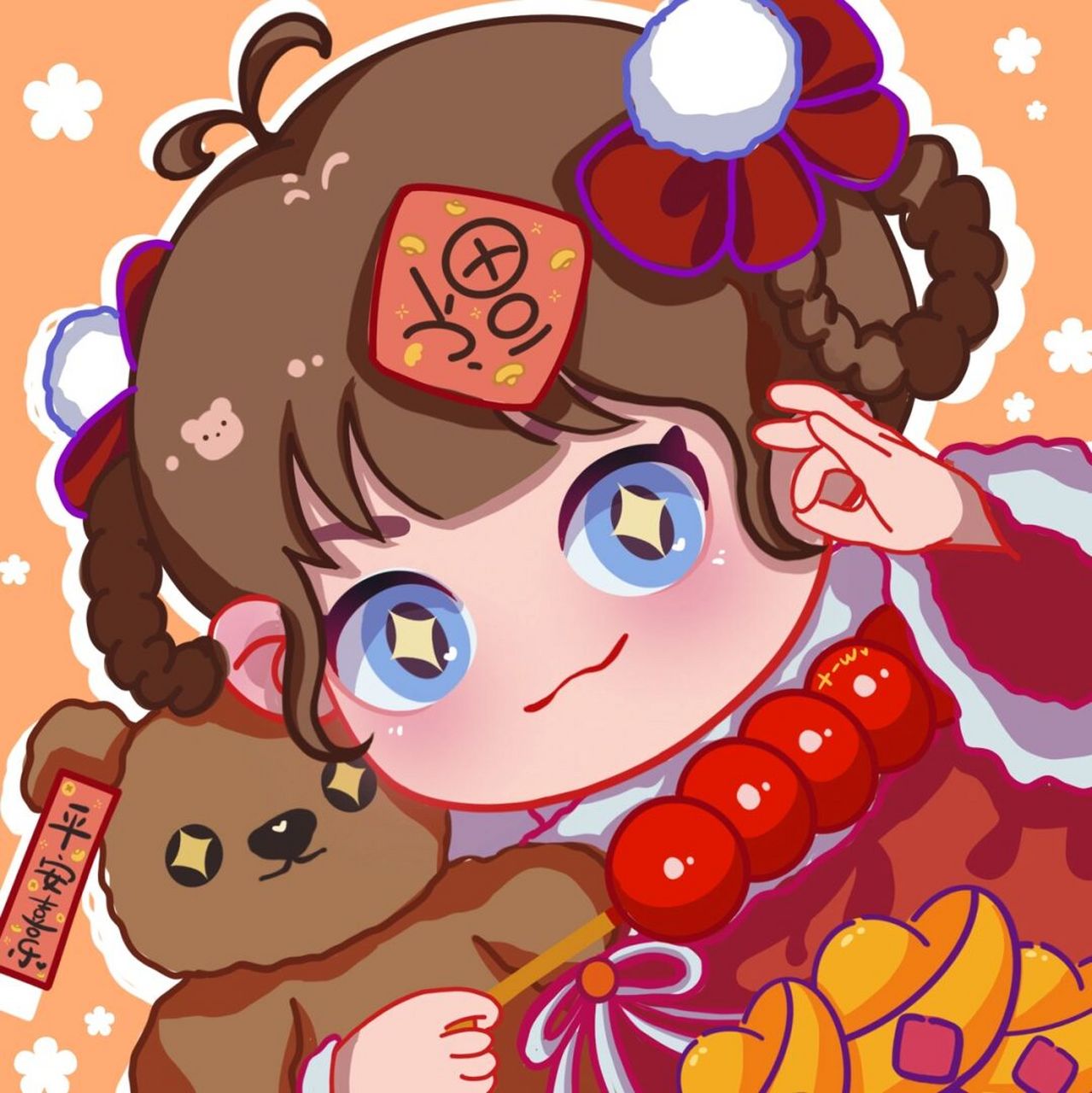 转载请@原作者 92商用二改 	 #procreate绘画# #q版# #新年头像