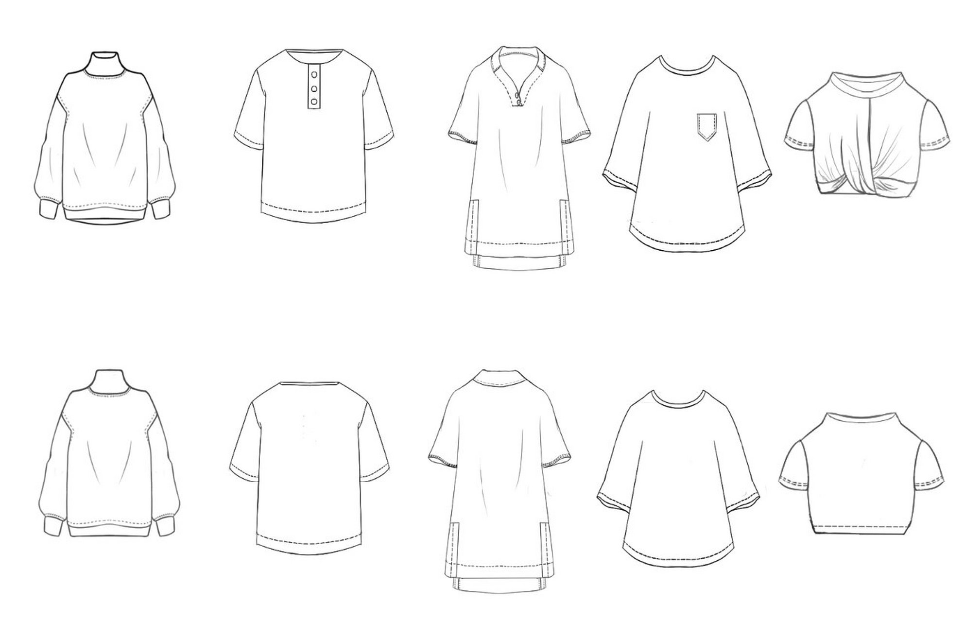 t恤衫款式图      我画丑到爆01