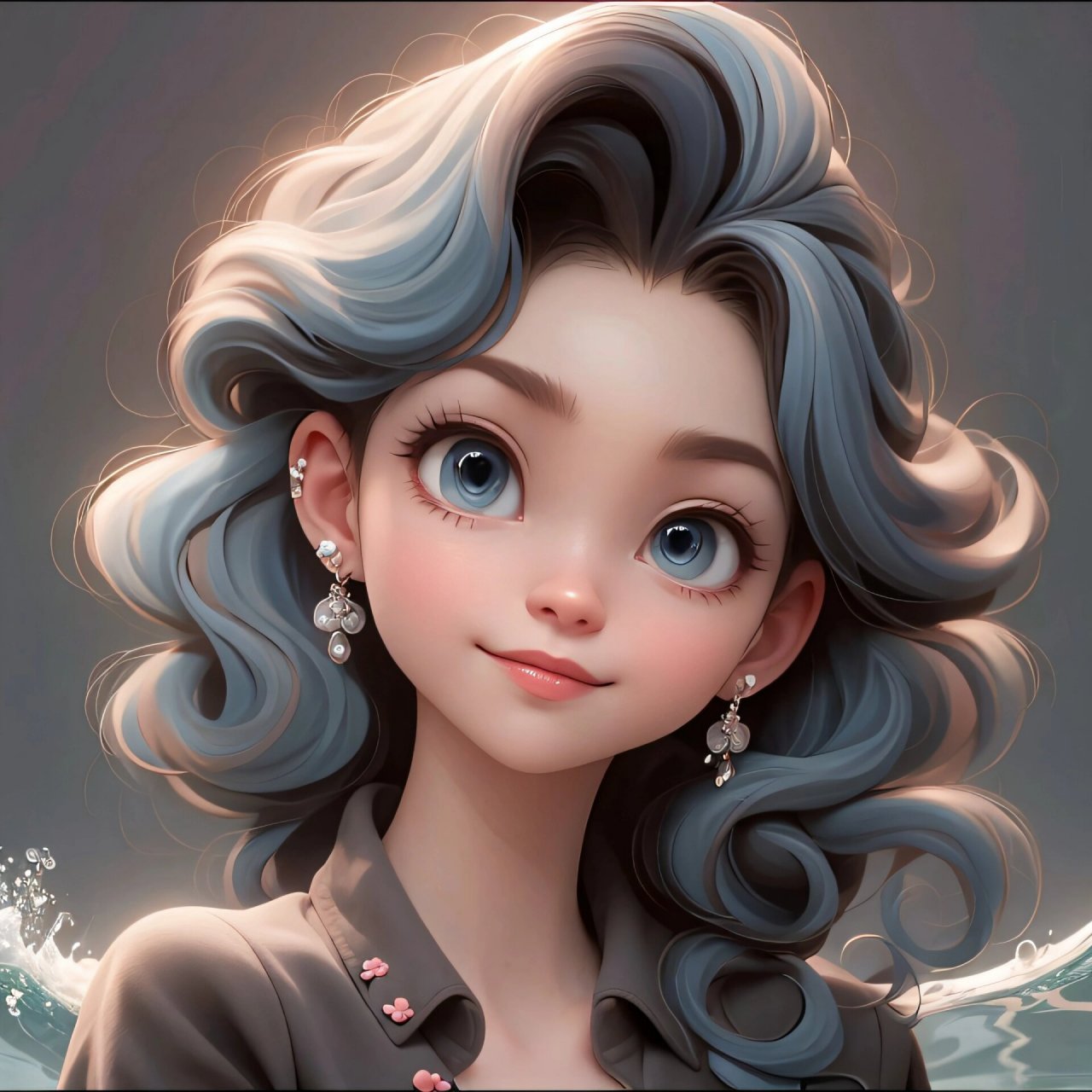 女生头像 十二星座系列 水瓶座74 第一张耳钉都是水滴装的,太爱了